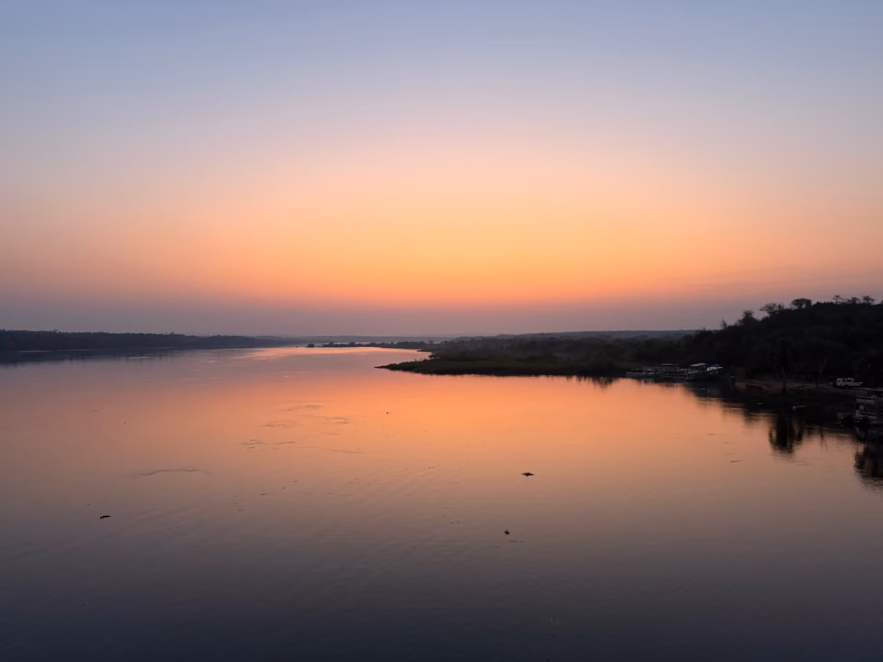 Sunset over a Ugandan river